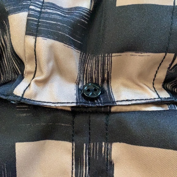 Kate Spade Black and Tan Grid Water-Resistant Rain Jacket - Picture 15 of 16